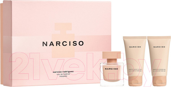 Изображение товара Парфюмерный набор Narciso Rodriguez Poudree Woman Парфюмерная вода+Молочко д/тела+Гель д/душа (50мл+50мл+50мл)