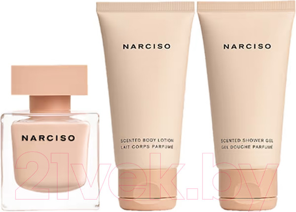 Изображение товара Парфюмерный набор Narciso Rodriguez Poudree Woman Парфюмерная вода+Молочко д/тела+Гель д/душа (50мл+50мл+50мл)