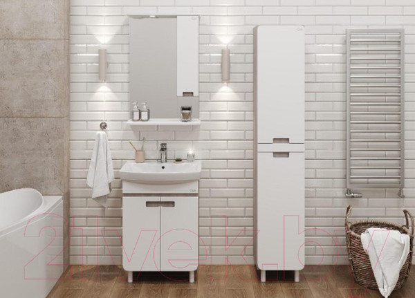 Изображение товара Шкаф с зеркалом для ванной Onika Харпер 52.01 / 205216 R (белый глянцевый)