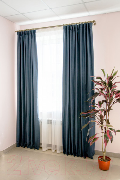Изображение товара Комплект штор Decoretto Нубук Джинсовый НДС-К25 (125x250, синий)