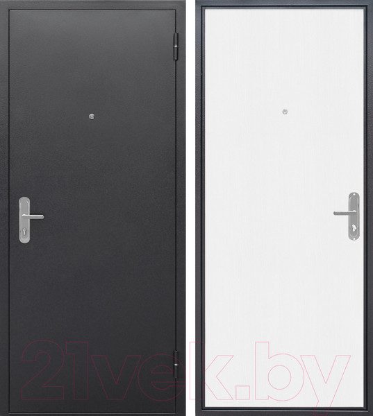 Изображение товара Входная дверь Гарда Стройгост 5 серебро/Беленый дуб (96x205, правая)