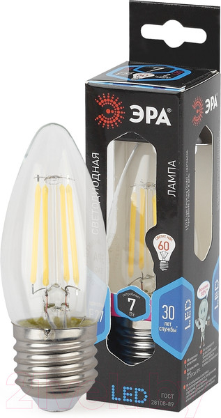 Изображение товара Лампа ЭРА F-LED B35-7W-840-E27 / Б0048381
