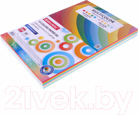 Изображение товара Набор цветной бумаги Brauberg Multicolor / 114209