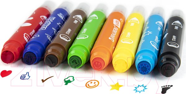Изображение товара Фломастеры Brauberg Kids Funny Stamps / 152179 (8цв)