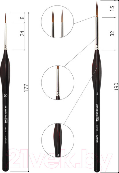 Изображение товара Набор кистей Brauberg Art Classic / 200950 (5шт)