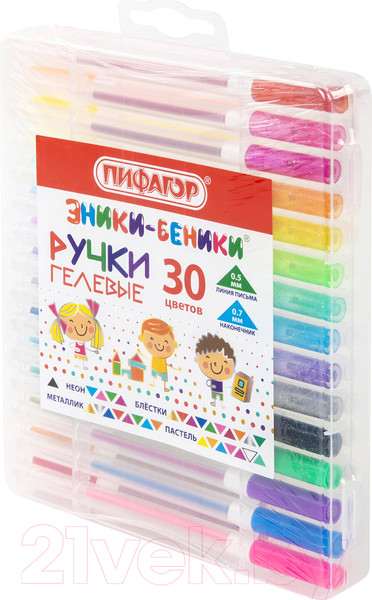 Изображение товара Набор гелевых ручек Пифагор Эники-беники / 143825 (30шт)