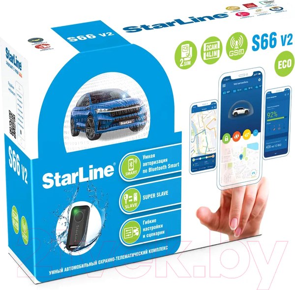 Изображение товара Автосигнализация StarLine S66ВТ GSM Eco v2