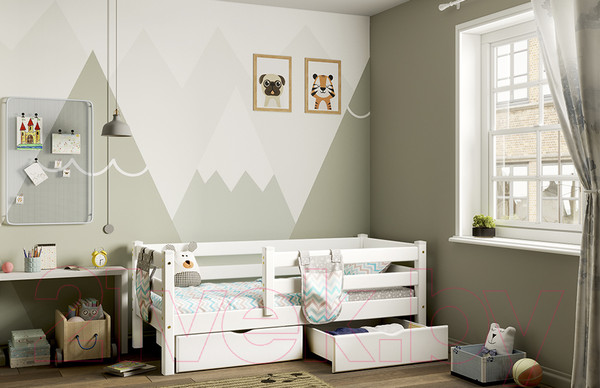 Изображение товара Ящик под кровать Мебельград Соня выкатной 936x826x225 (белый полупрозрачный)