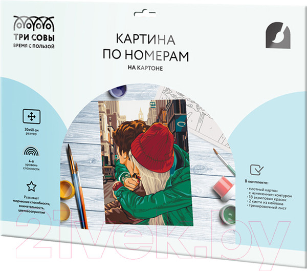 Изображение товара Картина по номерам Три совы Любовь / КК_44044