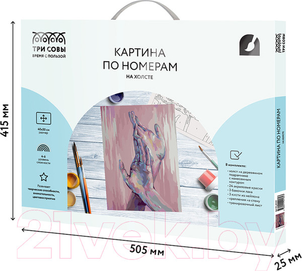 Изображение товара Картина по номерам Три совы Прикосновения / КХ_44182