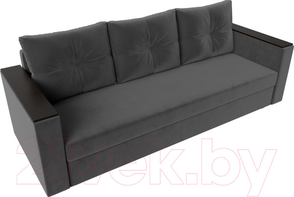 Изображение товара Диван Лига Диванов Атланта без стола (велюр серый)