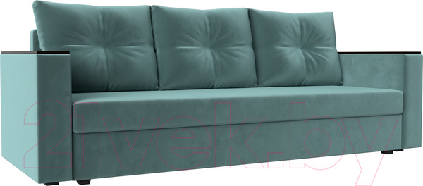 Изображение товара Диван Лига Диванов Атланта без стола (велюр бирюзовый)