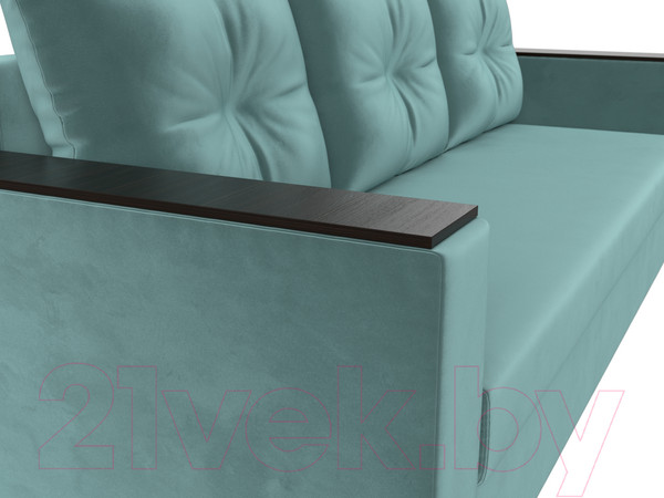Изображение товара Диван Лига Диванов Атланта без стола (велюр бирюзовый)