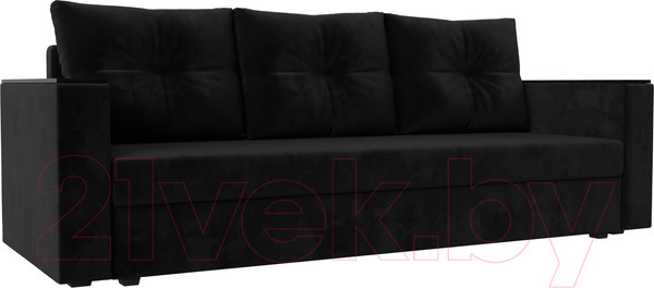 Изображение товара Диван Лига Диванов Атланта без стола (велюр черный)