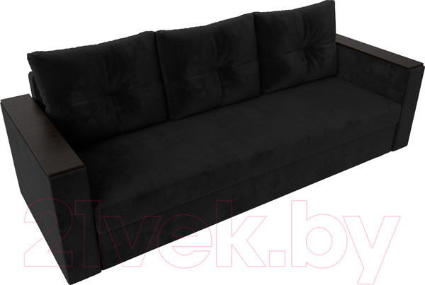Изображение товара Диван Лига Диванов Атланта без стола (велюр черный)