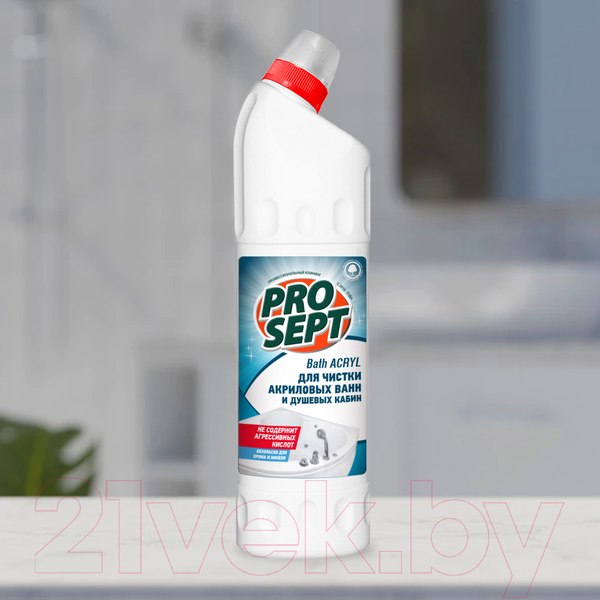 Изображение товара Чистящее средство для ванной комнаты Prosept Bath Acryl Гель для душевых кабин и акриловых ванн (750мл)