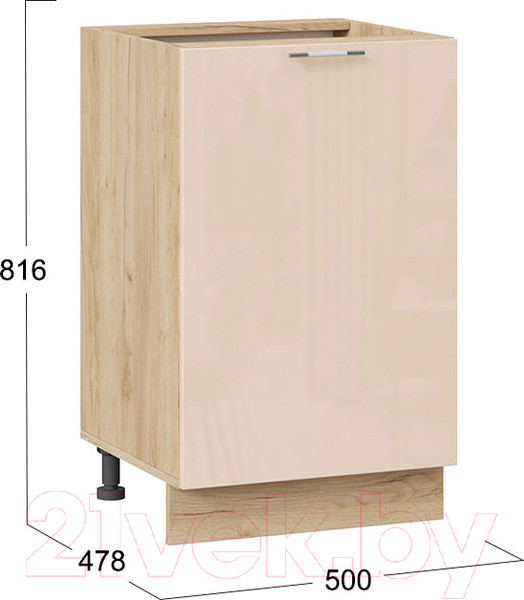 Изображение товара Шкаф-стол кухонный ТриЯ Весна 1Н5 (дуб крафт золотой/ваниль глянец)