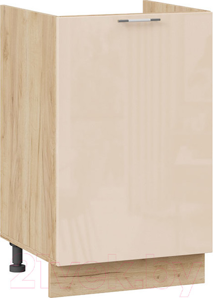 Изображение товара Шкаф под мойку ТриЯ Весна 1Н5М (дуб крафт золотой/ваниль глянец)