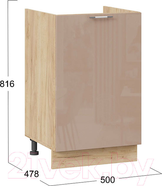 Изображение товара Шкаф под мойку ТриЯ Весна 1Н5М (дуб крафт золотой/кофе с молоком)