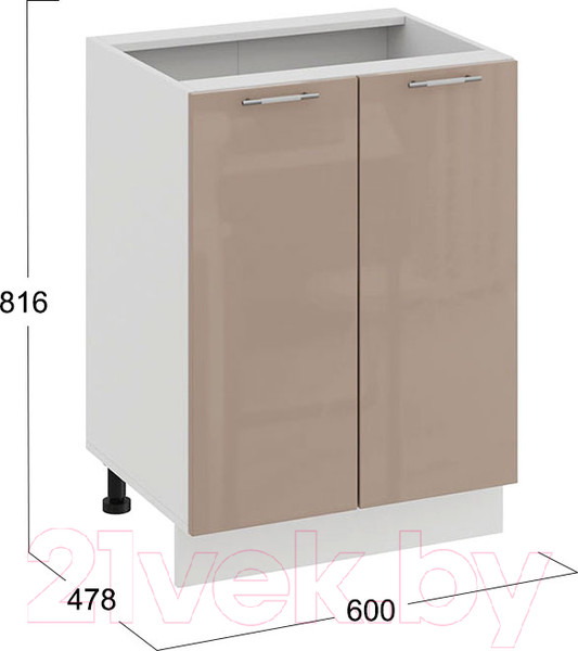 Изображение товара Шкаф-стол кухонный ТриЯ Весна 1Н6 (белый/кофе с молоком)