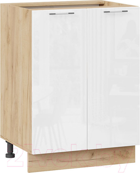 Изображение товара Шкаф-стол кухонный ТриЯ Весна 1Н6 (дуб крафт золотой/белый глянец)