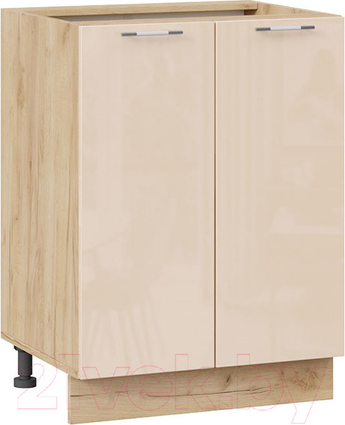 Изображение товара Шкаф-стол кухонный ТриЯ Весна 1Н6 (дуб крафт золотой/ваниль глянец)