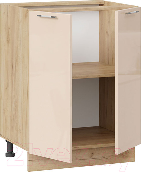 Изображение товара Шкаф-стол кухонный ТриЯ Весна 1Н6 (дуб крафт золотой/ваниль глянец)