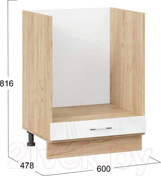 Изображение товара Шкаф под духовку ТриЯ Весна 1Н6Б (дуб крафт золотой/белый глянец)