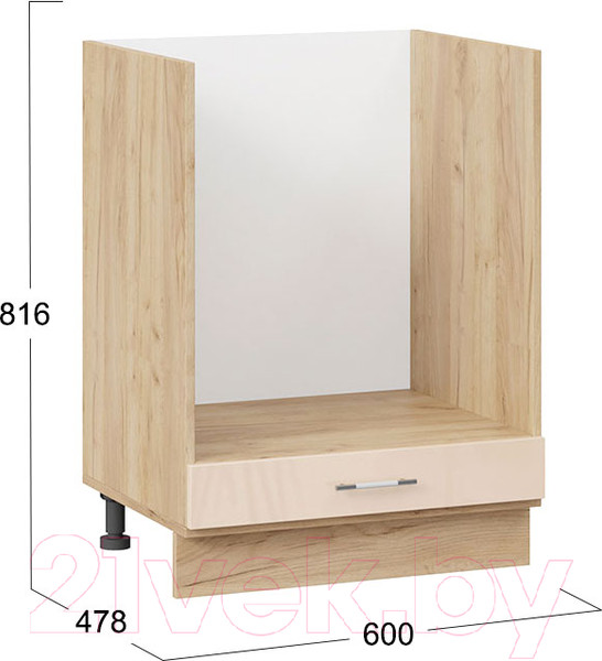 Изображение товара Шкаф под духовку ТриЯ Весна 1Н6Б (дуб крафт золотой/ваниль глянец)