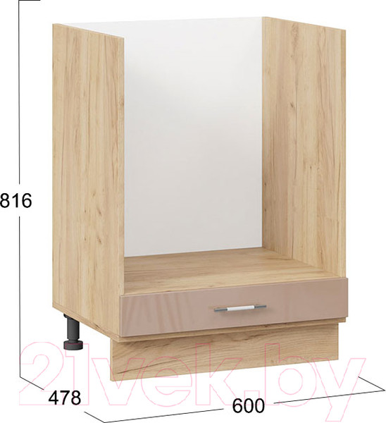 Изображение товара Шкаф под духовку ТриЯ Весна 1Н6Б (дуб крафт золотой/кофе с молоком)