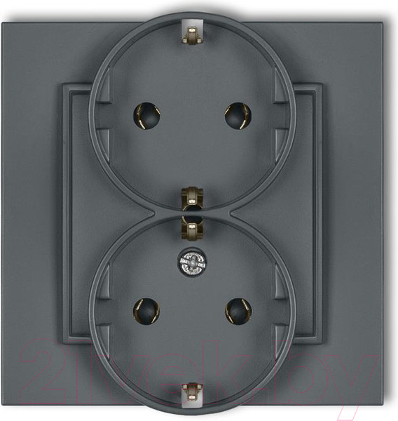 Изображение товара Розетка Karlik Schuko 28MGP-2s 2X2P (графитовый матовый)