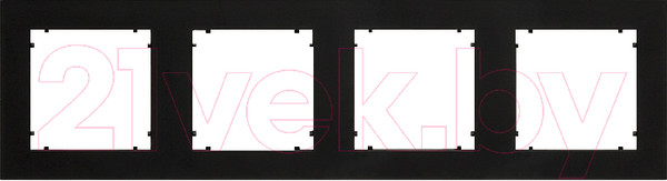 Изображение товара Рамка для выключателей и розеток Karlik Четырехместная одинарная 12MR-4 (черный матовый)