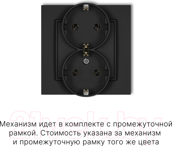 Изображение товара Розетка Karlik Schuko 12MGP-2s 2X2P (черный матовый)