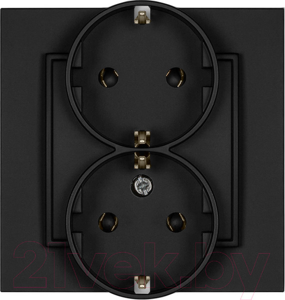 Изображение товара Розетка Karlik Schuko 12MGP-2s 2X2P (черный матовый)