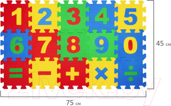 Изображение товара Коврик-пазл Юнландия Учим цифры / 664658