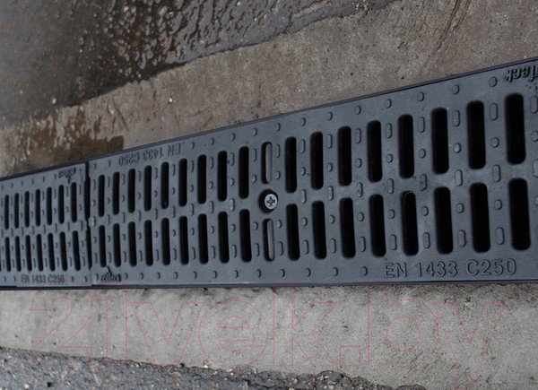 Изображение товара Лоток водоотводный Ecoteck Medium 100.125 h145 / ДИ 19805000 (с решеткой)