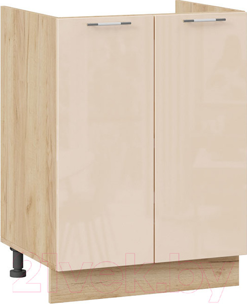 Изображение товара Шкаф под мойку ТриЯ Весна 1Н6М (дуб крафт золотой/ваниль глянец)
