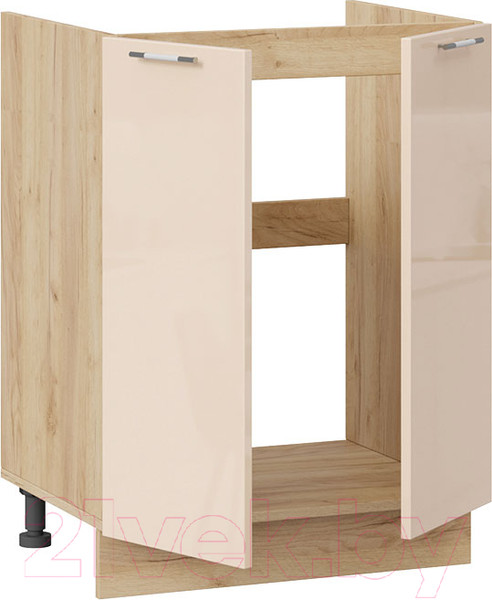 Изображение товара Шкаф под мойку ТриЯ Весна 1Н6М (дуб крафт золотой/ваниль глянец)