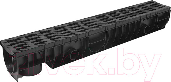 Изображение товара Лоток водоотводный Ecoteck Medium 100.125 h145 / ДИ 12205000 (с решеткой)