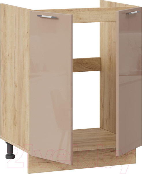 Изображение товара Шкаф под мойку ТриЯ Весна 1Н6М (дуб крафт золотой/кофе с молоком)