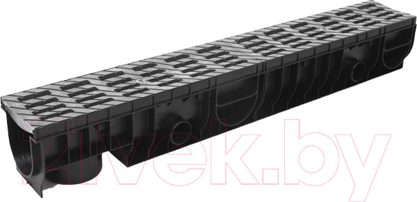 Изображение товара Лоток водоотводный Ecoteck Medium 100.125 h145 / ДИ 12217000 (с решеткой)