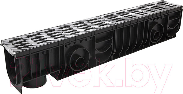 Изображение товара Лоток водоотводный Ecoteck Medium 100.175 h195 / ДИ 16617000 (с решеткой)