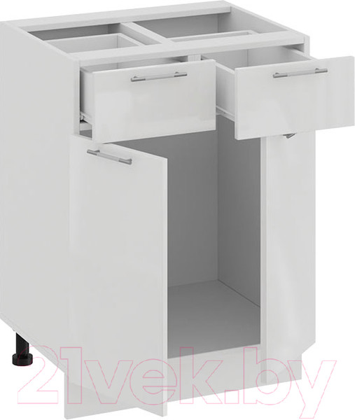 Изображение товара Шкаф-стол кухонный ТриЯ Весна 1Н6Я1 (белый/белый глянец)