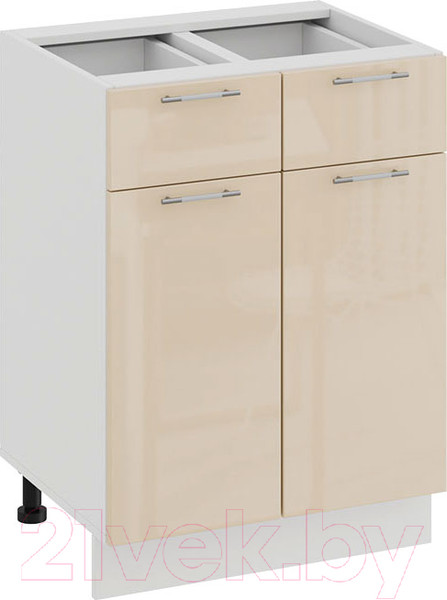 Изображение товара Шкаф-стол кухонный ТриЯ Весна 1Н6Я1 (белый/ваниль глянец)