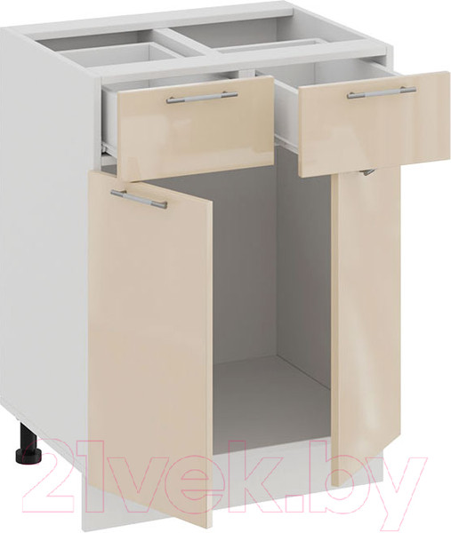 Изображение товара Шкаф-стол кухонный ТриЯ Весна 1Н6Я1 (белый/ваниль глянец)
