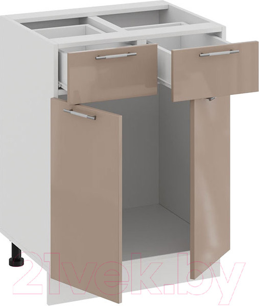 Изображение товара Шкаф-стол кухонный ТриЯ Весна 1Н6Я1 (белый/кофе с молоком)