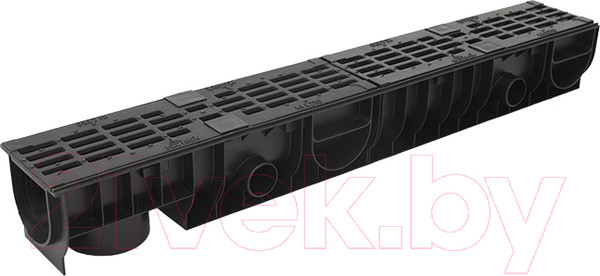 Изображение товара Лоток водоотводный Ecoteck Standart 100.125 h129 / ДИ 11305000 (с решеткой)