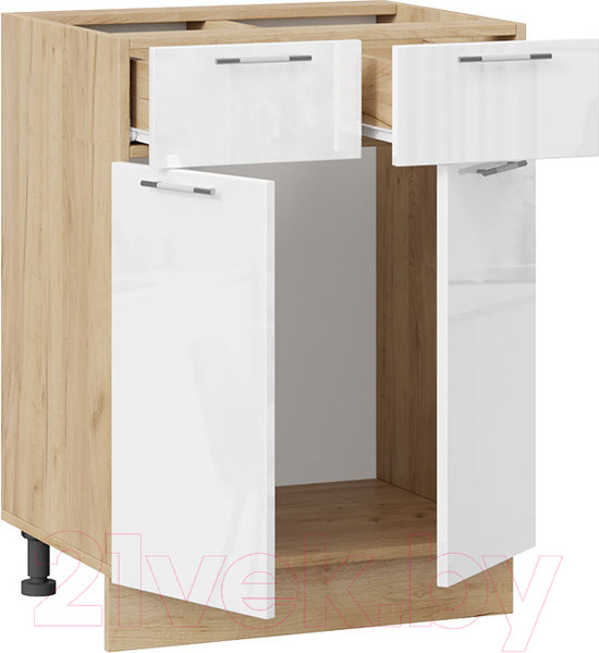 Изображение товара Шкаф-стол кухонный ТриЯ Весна 1Н6Я1 (дуб крафт золотой/белый глянец)