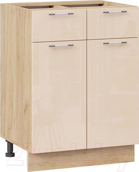 Изображение товара Шкаф-стол кухонный ТриЯ Весна 1Н6Я1 (дуб крафт золотой/ваниль глянец)