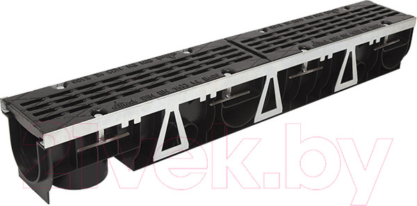 Изображение товара Лоток водоотводный Ecoteck 100.125 h125 / ДИ 09405000 (с решеткой)